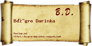 Bögre Darinka névjegykártya